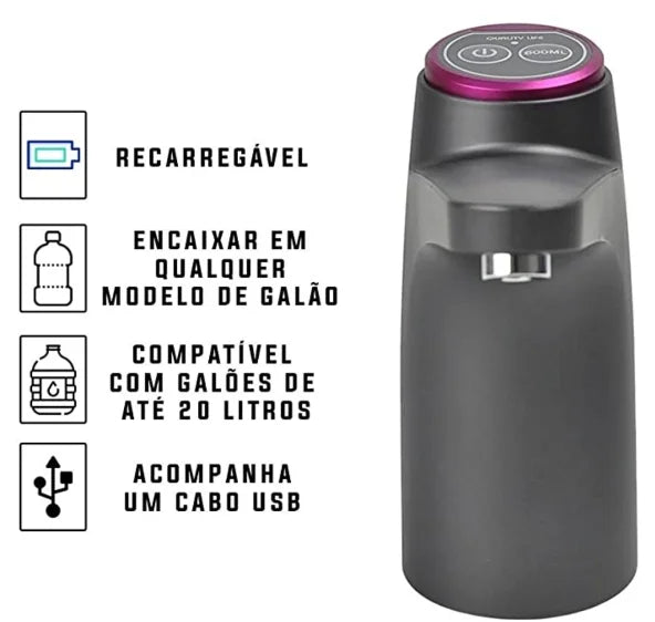 Bomba Elétrica Garrafão Galão Água 20 Litros